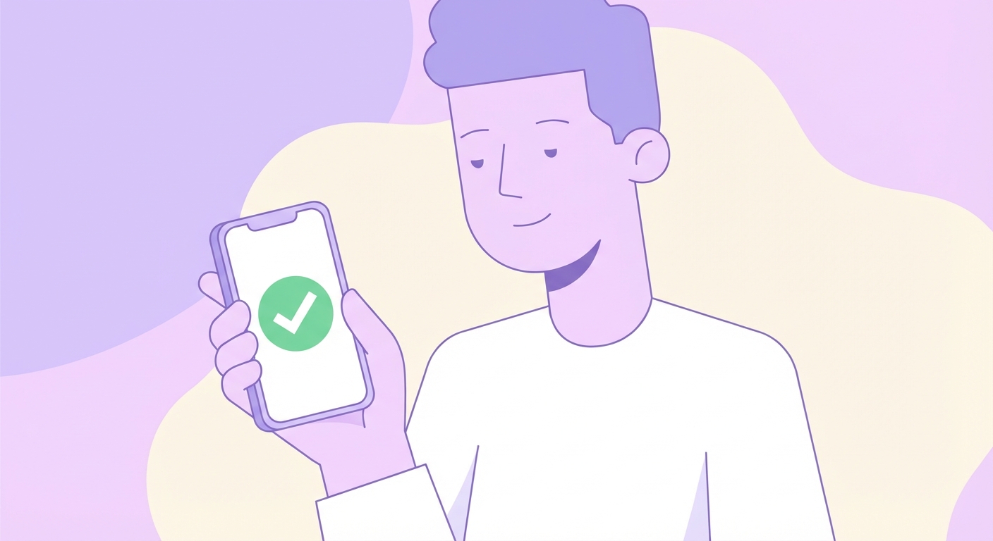 스마트폰으로 기초연금 수급 자격을 확인하는 모습