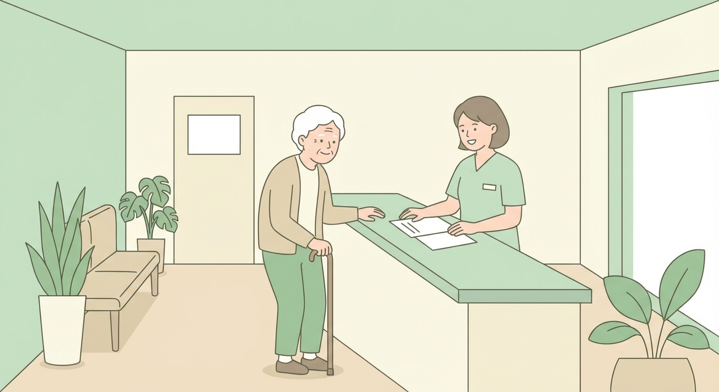 행정복지센터를 방문해 기초연금을 신청하는 모습