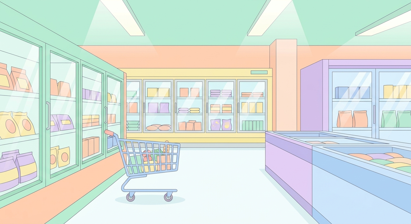 마트 냉동식품 코너